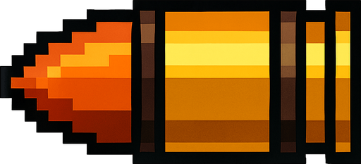 Minigun bullet pixel.
In-Game asset.  2d.  High contrast.  No shadows