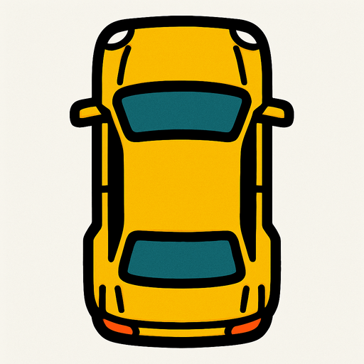 Car seen from above.
In-Game asset.  2d.  High contrast.  No shadows