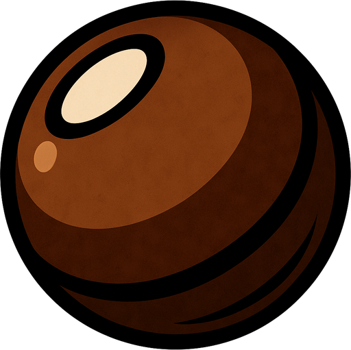 Kahverengi bilye.
In-Game asset.  2d.  High contrast.  No shadows