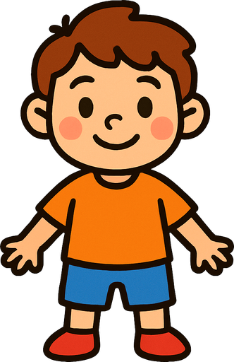 çocuk insan.
In-Game asset.  2d.  High contrast.  No shadows
