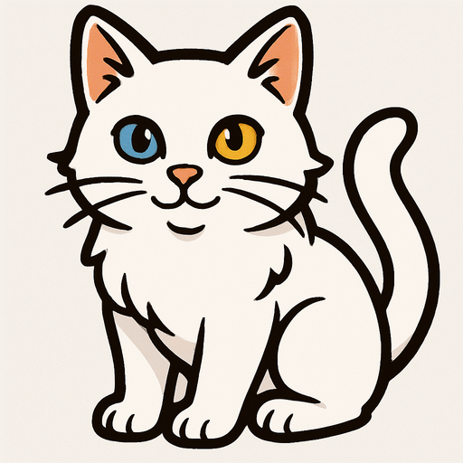 tatlı van kedisi.
In-Game asset.  2d.  High contrast.  No shadows