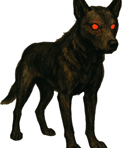 Dog. Red eyes. Full body:
2d