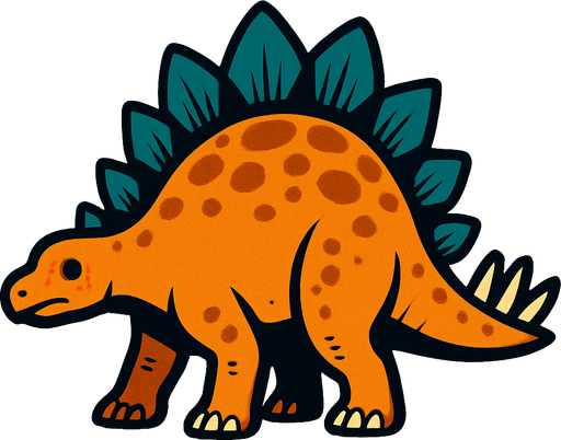 Stegosaurus.
In-Game asset.  2d.  High contrast.  No shadows