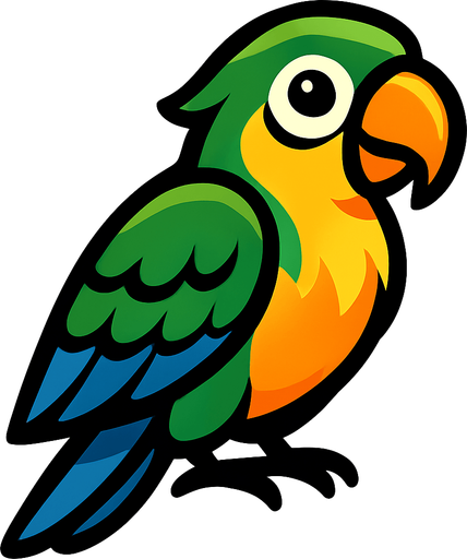 parrot.
In-Game asset.  2d.  High contrast.  No shadows
