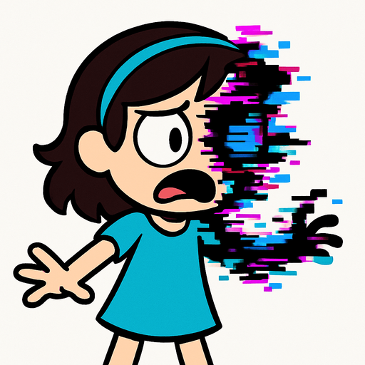 Little pibby glitch.
In-Game asset.  2d.  High contrast.  No shadows