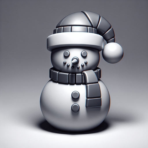 a christmas snow man. plastic style. Single Game Texture. In-Game asset. 2d. Blank background. High contrast. No shadows.