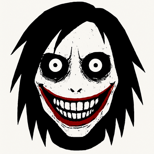 jeff the killer scary  head.
In-Game asset.  2d.  High contrast.  No shadows