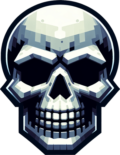 Skull.
Single Game Texture. In-Game asset. 2d. Blank background. High contrast. No shadows.