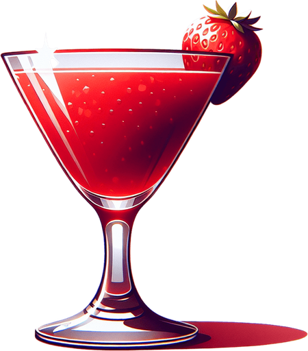 A nice glass of strawberry daiquiry.
Single Game Texture. In-Game asset. 2d. Blank background. High contrast. No shadows.