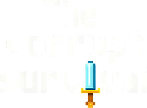 Crea una imagen de un texto que diga "The corrupt survival" qué sea pixel y en la palabra "i" ponle una espada pixel.
In-Game asset.  2d.  High contrast.  No shadows