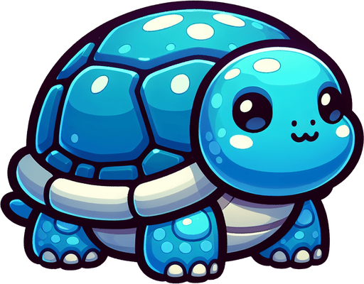 squirtle.
Single Game Texture. In-Game asset. 2d. Blank background. High contrast. No shadows.