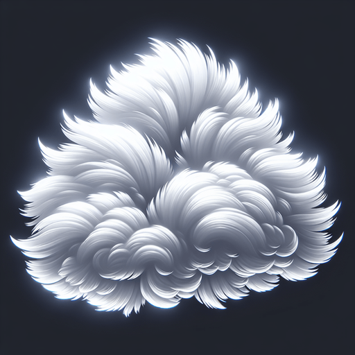 fluffy translucent cloud.
Single Game Texture.  In-Game asset.  2d.  Blank background.  High contrast.  No shadows
