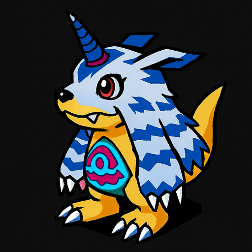 Gabumon viendo a la derecha, perspectiva isométrica.
In-Game asset.  2d.  High contrast.  No shadows