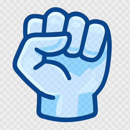 transparent fist simbol.
In-Game asset.  2d.  High contrast.  No shadows