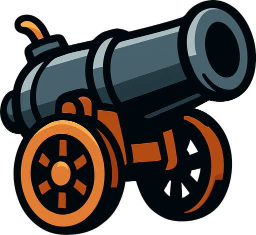 Un cañón.
In-Game asset.  2d.  High contrast.  No shadows
