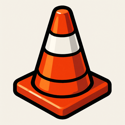 traffic cone.
In-Game asset.  2d.  High contrast.  No shadows