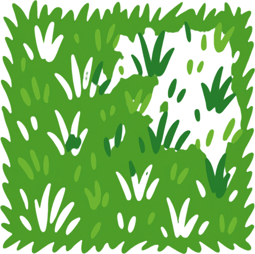 Un asset cuadrado 2000*2000 de un campo de cesped, estilo lineless.
In-Game asset.  2d.  High contrast.  No shadows