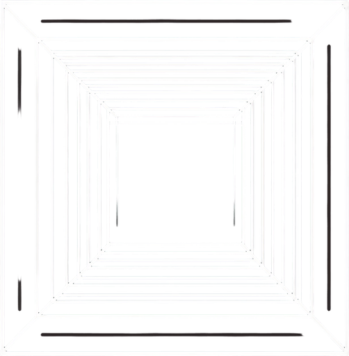 Transparent square with thin black frame