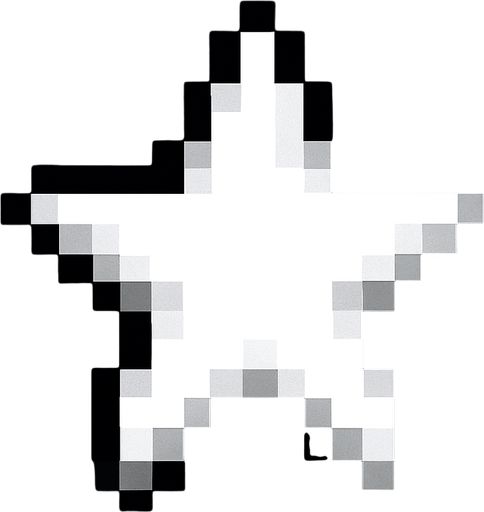 white shiny little star 2d pixel art.
In-Game asset.  2d.  High contrast.  No shadows