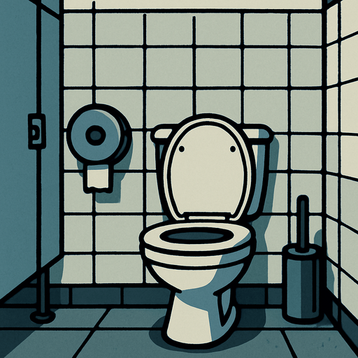 arka plan oluştur tovalet olsun.
In-Game asset.  2d.  High contrast.  No shadows