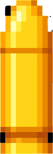 an 16bit 20x40 yellow bullet.
In-Game asset.  2d.  High contrast.  No shadows
