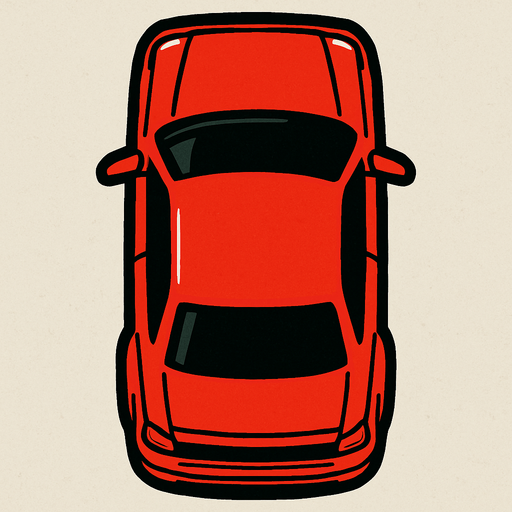 Top down car red.
In-Game asset.  2d.  High contrast.  No shadows