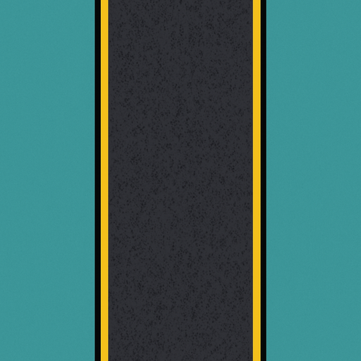 Tam olarak yukaridan gorunen seritsiz duz bir yol.
In-Game asset.  2d.  High contrast.  No shadows