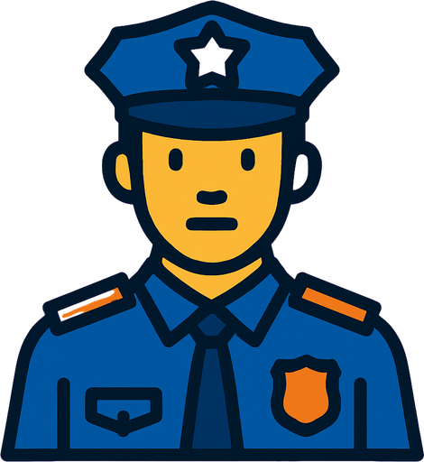officer.
In-Game asset.  2d.  High contrast.  No shadows