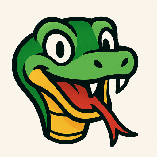 cartoon snake head.
In-Game asset.  2d.  High contrast.  No shadows