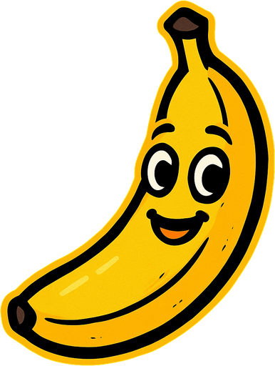 Banana with face.
In-Game asset.  2d.  High contrast.  No shadows