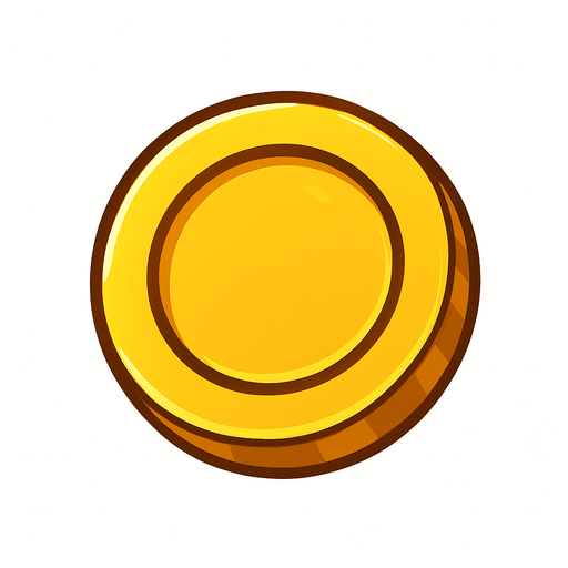 Gold coin.
In-Game asset.  2d.  High contrast.  No shadows