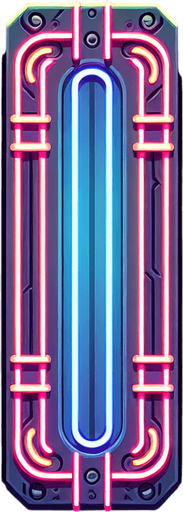 dikey bir neon ışık.
Single Game Texture. In-Game asset. 2d. Blank background. High contrast. No shadows.