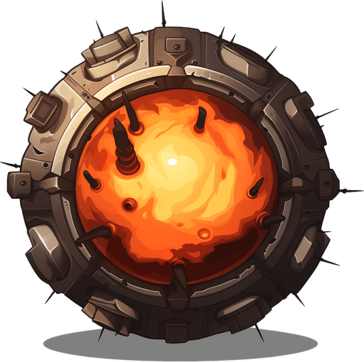 round bomb. fuse on fire
Single Game Texture. In-Game asset. 2d. Pixelart. White background. Blank background. Low detail. High contrast.