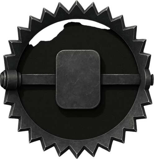 Tuzak üstten görünüm, gerçekçi, yazısız.
In-Game asset.  High contrast.  No shadows