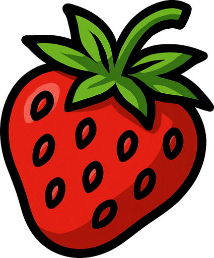 strawberry.
In-Game asset.  2d.  High contrast.  No shadows