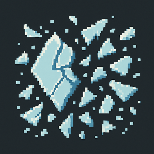 broken glass particles 2d pixel art.
In-Game asset.  2d.  High contrast.  No shadows