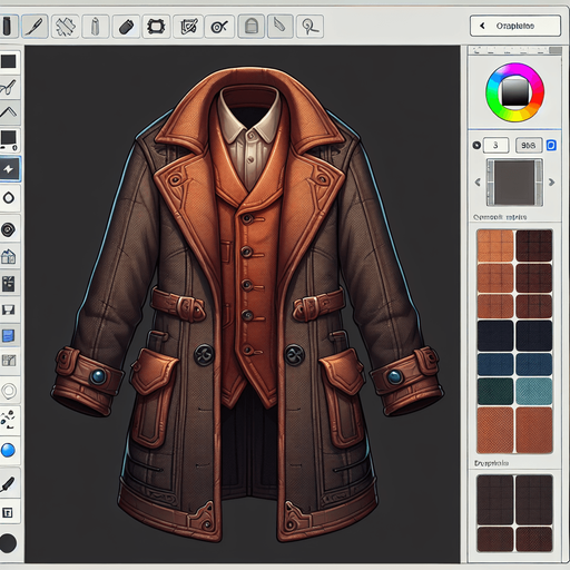 granddads coat.
Single Game Texture.  In-Game asset.  2d.  Blank background.  High contrast.  No shadows
