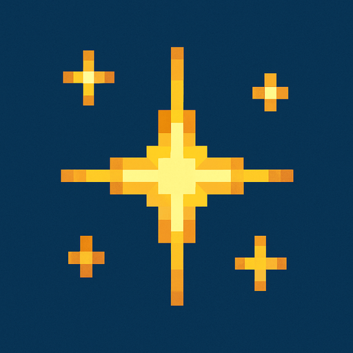 2d pixel art sparkle.
In-Game asset.  2d.  High contrast.  No shadows