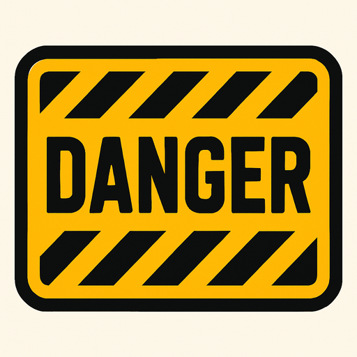 Danger.
In-Game asset.  2d.  High contrast.  No shadows