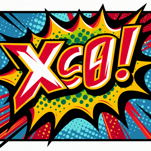 text popup "x64!".
comic style