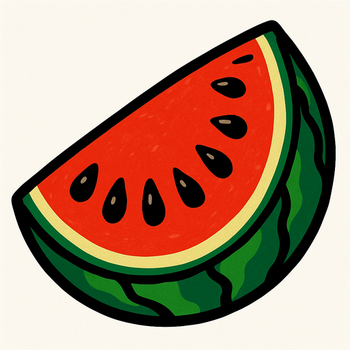 watermelon raw.
In-Game asset.  2d.  High contrast.  No shadows