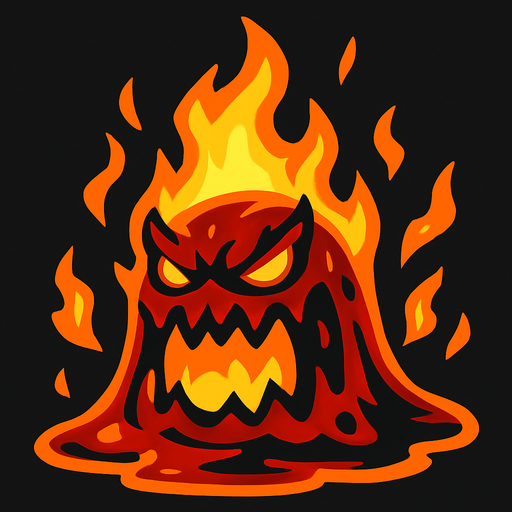boss slime but like fire and dangereous.
In-Game asset.  2d.  High contrast.  No shadows