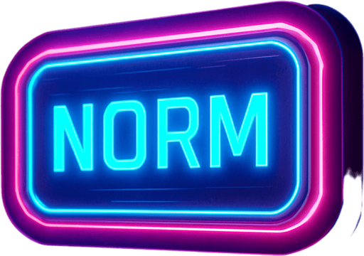neon cyberpunk glowing NORM button blue pink futuristic videogame