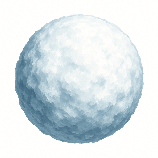 Bola de nieve, algo realista.
In-Game asset.  2d.  High contrast.  No shadows