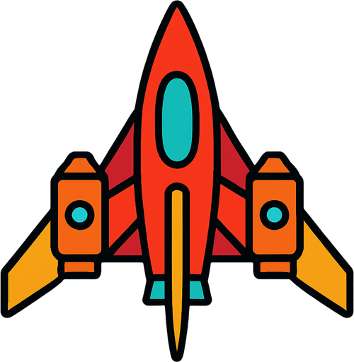 spaceship.
In-Game asset.  2d.  High contrast.  No shadows
