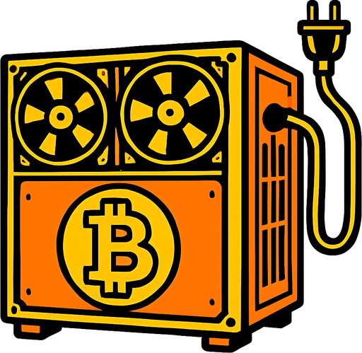 Bitcoin mining rig.
In-Game asset.  2d.  High contrast.  No shadows