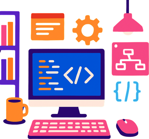 Fond d'écran salle de programmation.
In-Game asset.  2d.  High contrast.  No shadows