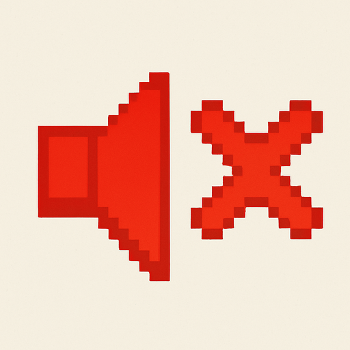 Pixelart mute x, red only x. 2d.
In-Game asset.  2d.  High contrast.  No shadows