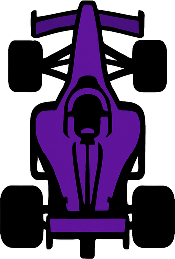 Purple F1 from a bird's eye view..
In-Game asset.  2d.  High contrast.  No shadows