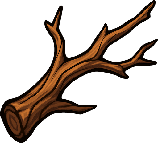 rama de madera.
In-Game asset.  2d.  High contrast.  No shadows